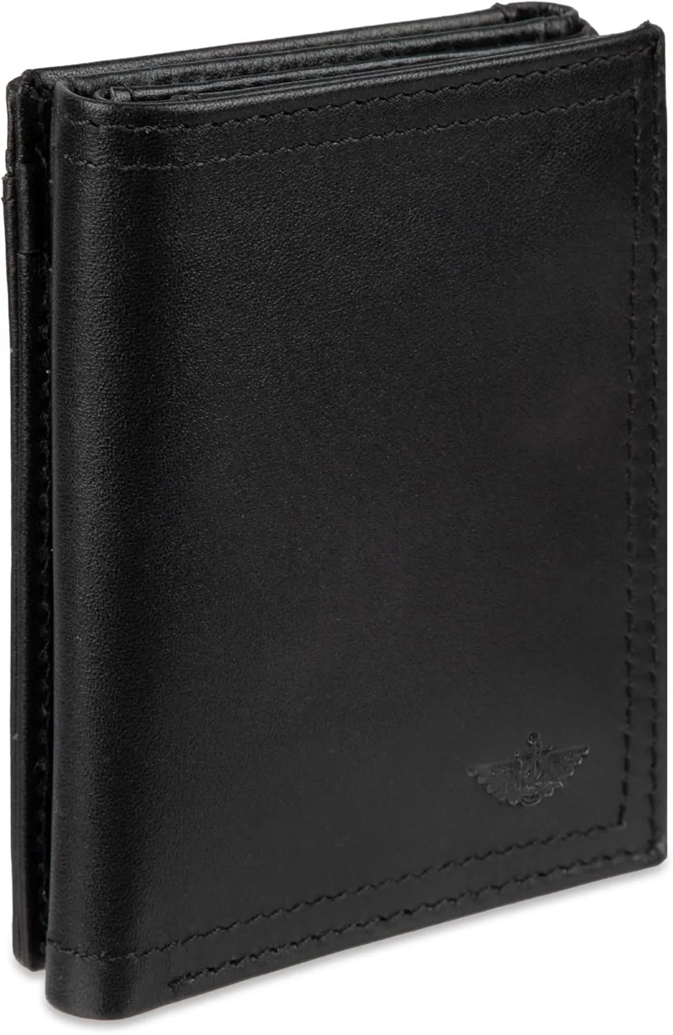 Dockers Men's Slim Minimalistic Leather Z-fold Wallet-Multiple Card Slots, Clear Id Window, Magnetic Money Clip
