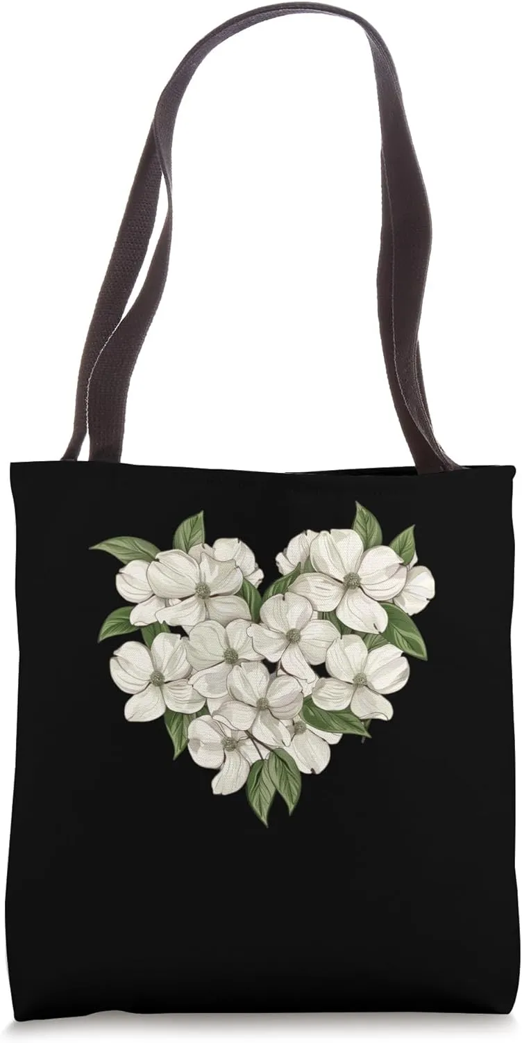 Dogwood Flowers In A Heart Tote Bag