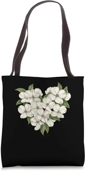 Dogwood Flowers In A Heart Tote Bag