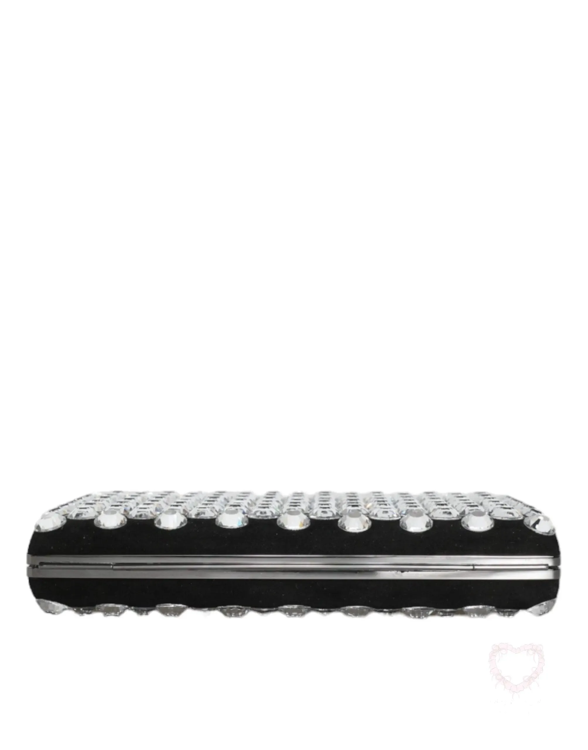 Dolce & Gabbana Black Velvet Crystal Clutch Evening Party Purse Bag