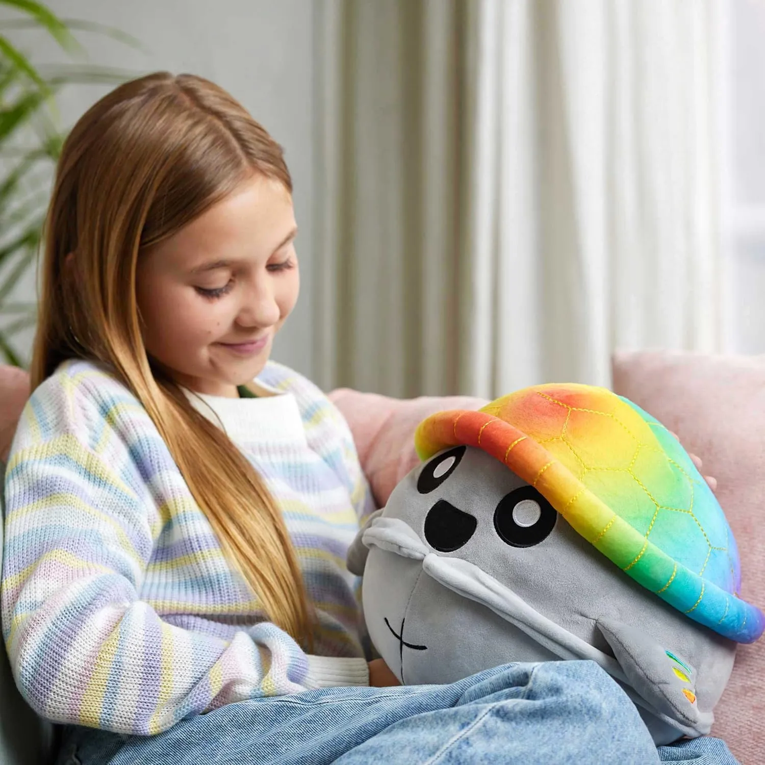 Doomlings - Rainbow Scutes Plushie, 10" Squishy Turtle Plush Toy, Stuffed Animal | Adorable Kawaii Soft Plush Pillow, Cute Plushie, Birthday Gifts for Girls and Boys