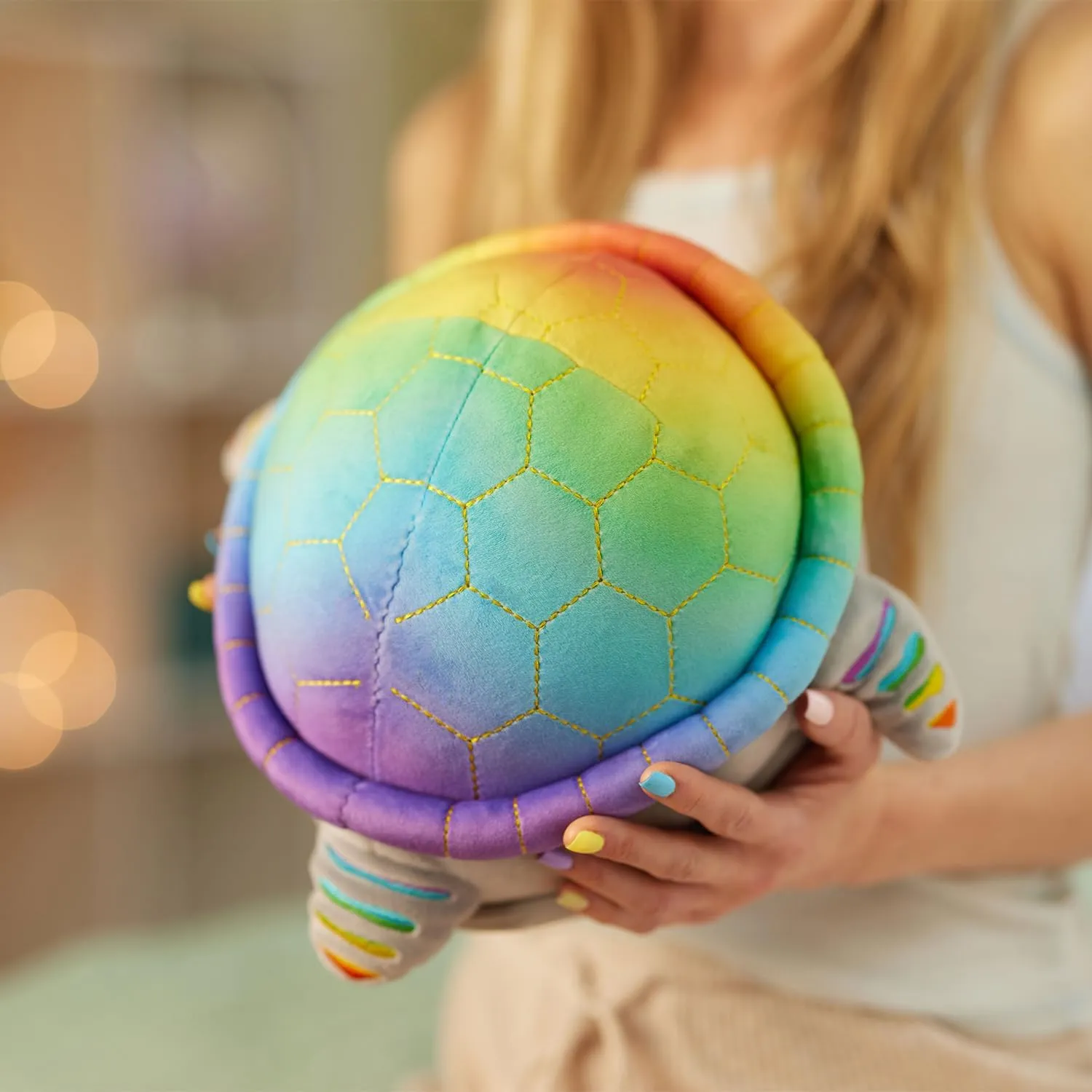Doomlings - Rainbow Scutes Plushie, 10" Squishy Turtle Plush Toy, Stuffed Animal | Adorable Kawaii Soft Plush Pillow, Cute Plushie, Birthday Gifts for Girls and Boys