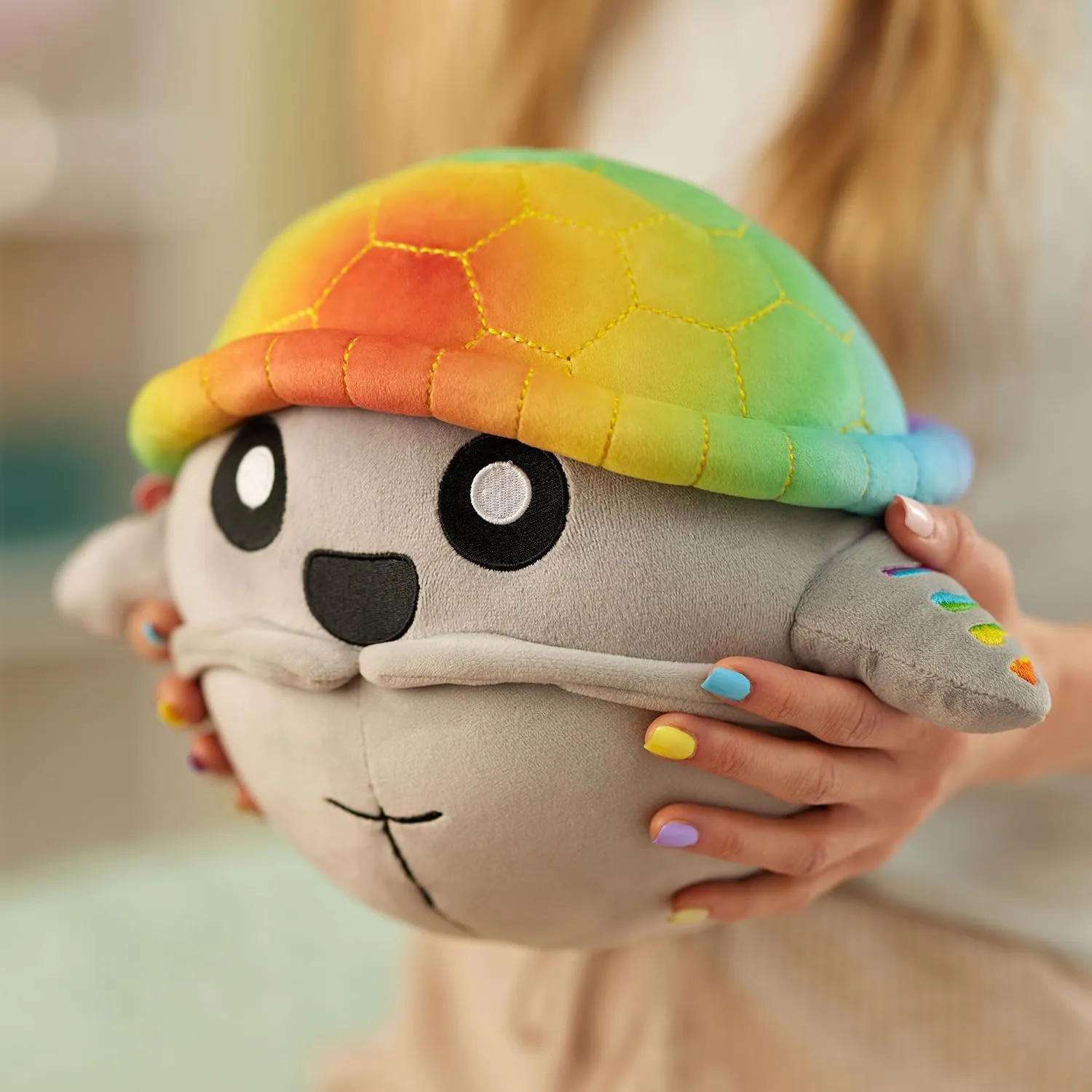 Doomlings - Rainbow Scutes Plushie, 10" Squishy Turtle Plush Toy, Stuffed Animal | Adorable Kawaii Soft Plush Pillow, Cute Plushie, Birthday Gifts for Girls and Boys
