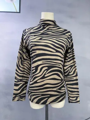 Dralon Turtleneck Tops for Women Autumn Winter Thickened Thermal Underwear Inner Warm Printed Long-Sleeved Shirt