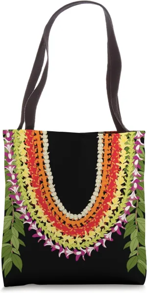 Draped Colorful Flower Lei Tote Bag