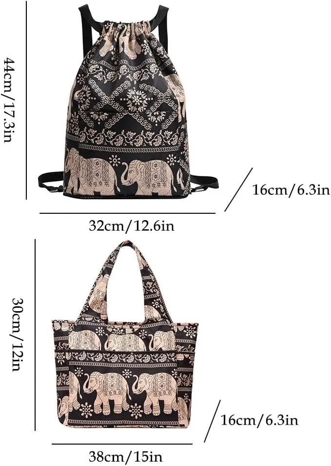 Drawstring Foldable Sports Backpack, Large Capacity Dry Wet Separation Travel Sports Backpack, Waterproof Women's Bag