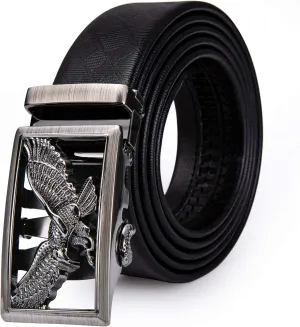 Dubulle Designer Mens Belts, Sliding Automatic Buckle Ratchet Dress Belt TOP Genuine Leather Strap Gifts