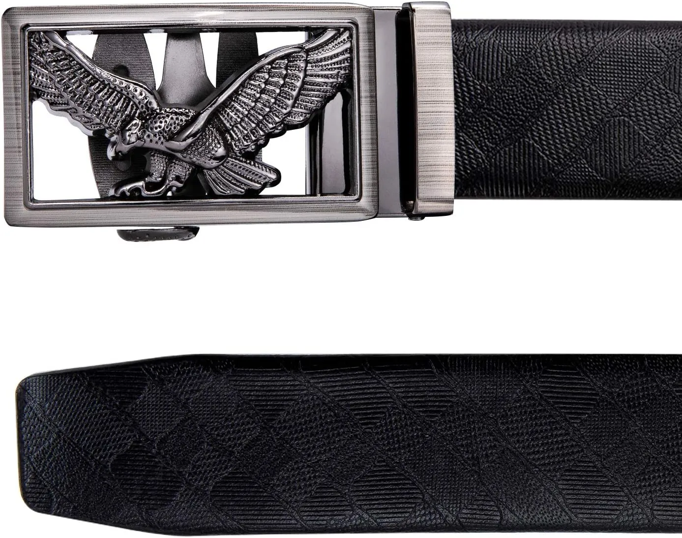Dubulle Designer Mens Belts, Sliding Automatic Buckle Ratchet Dress Belt TOP Genuine Leather Strap Gifts