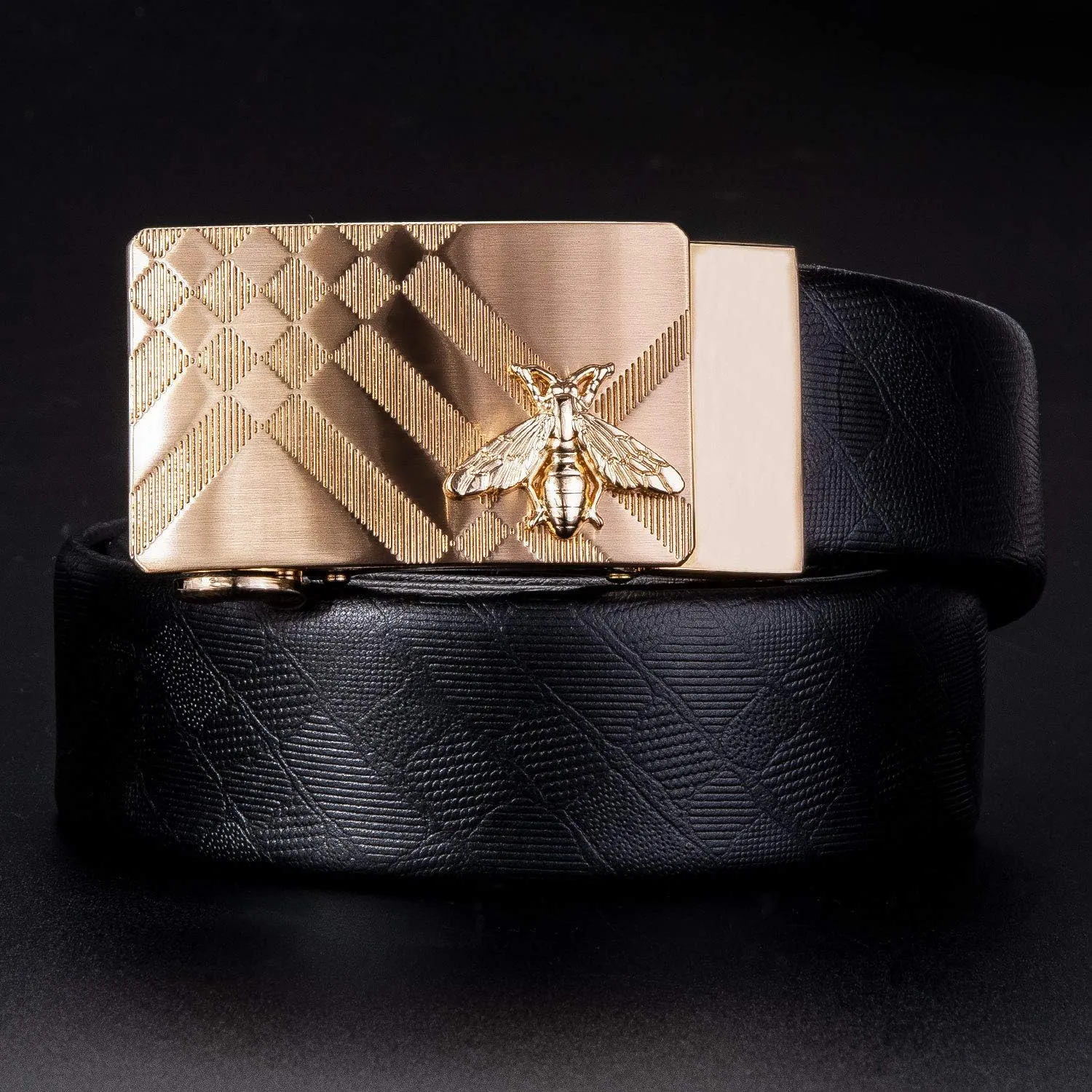 Dubulle Designer Ratchet Belt for Men Leather Fashion Adjustable Automatic Buckle Sliding Removable Dress Casual