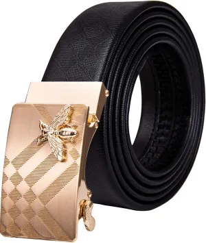 Dubulle Designer Ratchet Belt for Men Leather Fashion Adjustable Automatic Buckle Sliding Removable Dress Casual