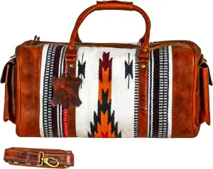 Duffle Bag Handmade Premium leather heavy duty Gym Sports Airplane Overnight Luggage Carry On Unisex Travel woven Rug Bag Wollen Bag Gift for His/Her MO2