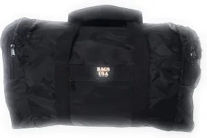 Duffle Bag Wet and Dry with One End Compartment Mesh, Front Pocket, Made In USA (Black)