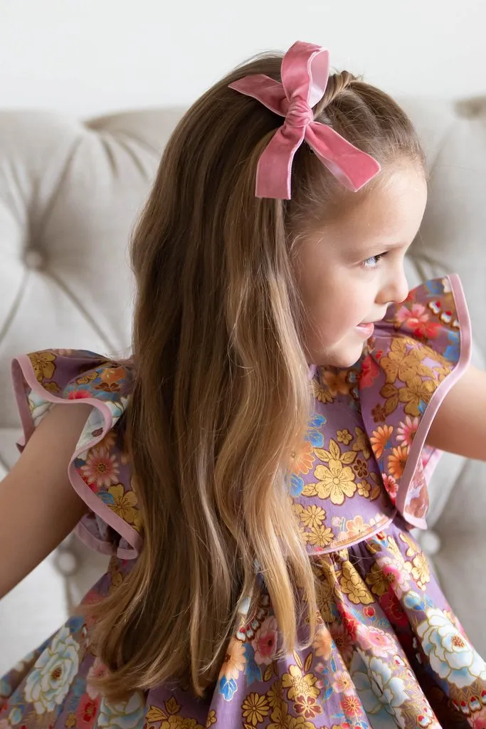 Dusty Pink Velvet Ribbon Bow