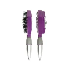Easy Clean Retractable Bristles and Detangling Oval Brush for Curly, Straight and Thick Hair - Wet and Dry Hair - Purple