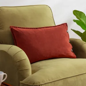 Effron Washed Velvet Cushion Brick