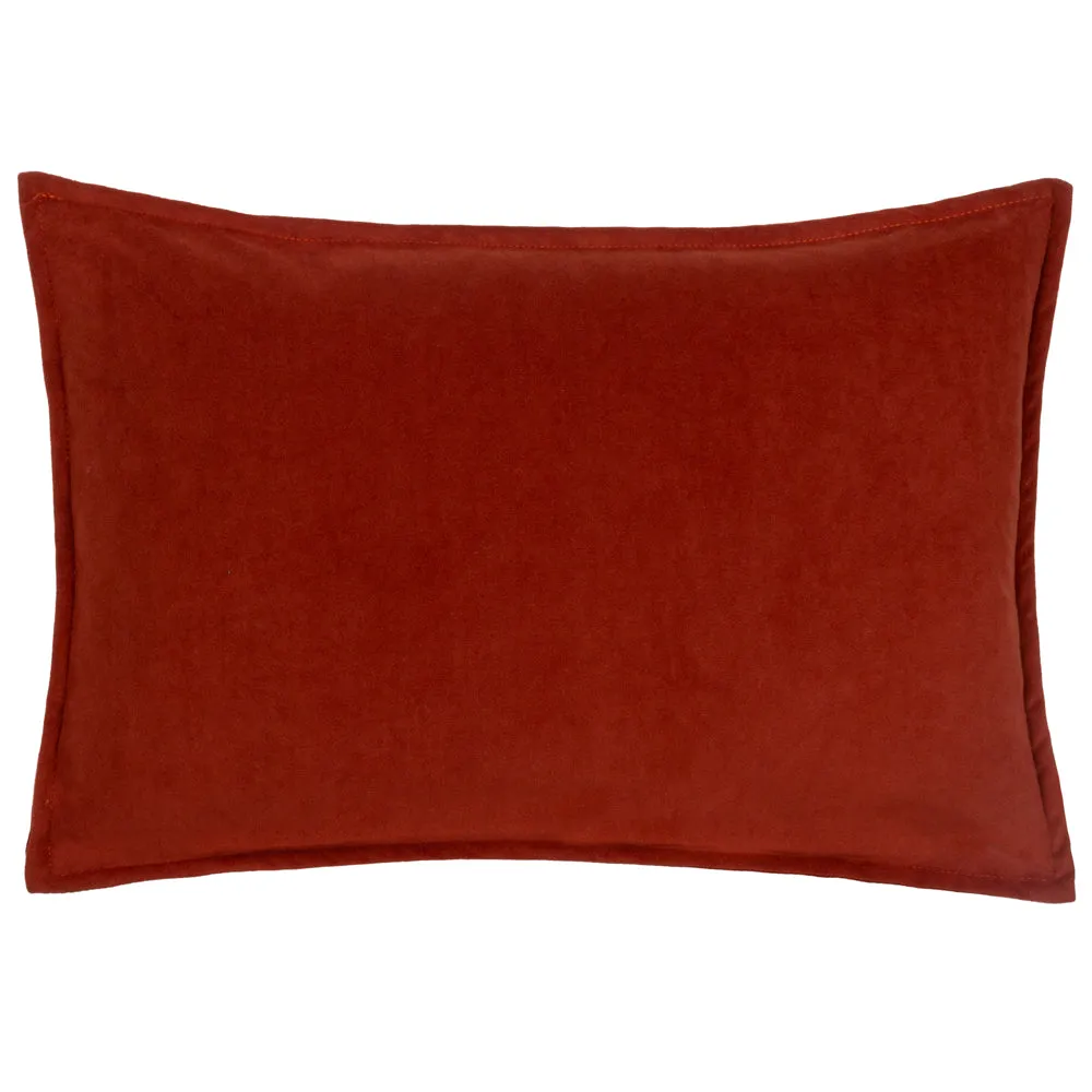 Effron Washed Velvet Cushion Brick