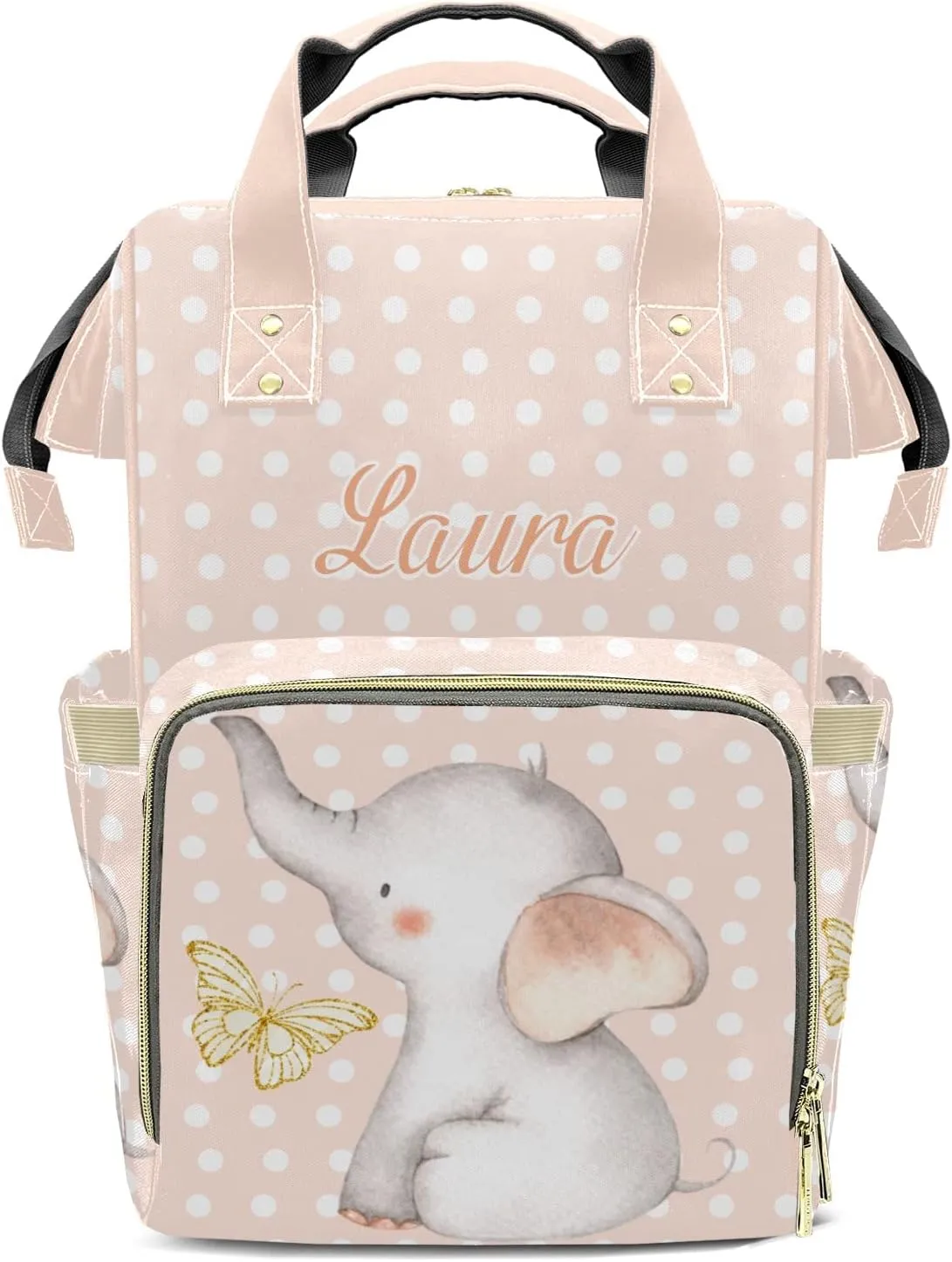 Elephant Butterfly Diaper Bags Backpack Customized Baby Bag Nursing Nappy Bag Travel Tote Gifts for Women