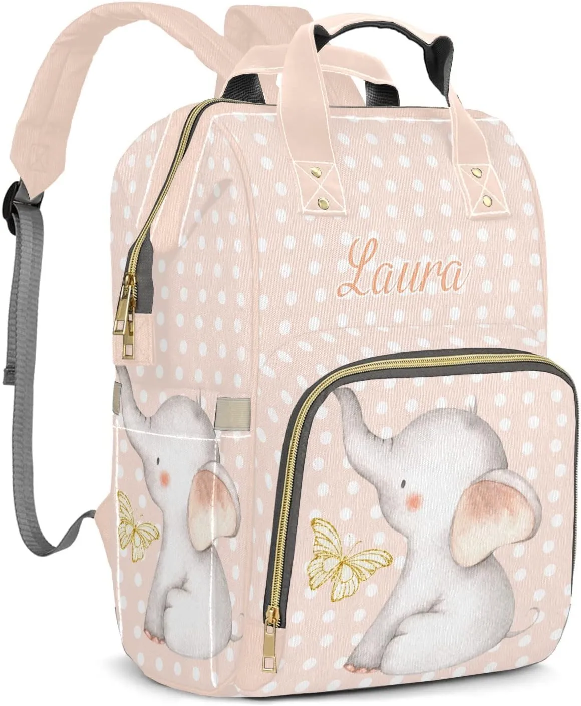 Elephant Butterfly Diaper Bags Backpack Customized Baby Bag Nursing Nappy Bag Travel Tote Gifts for Women