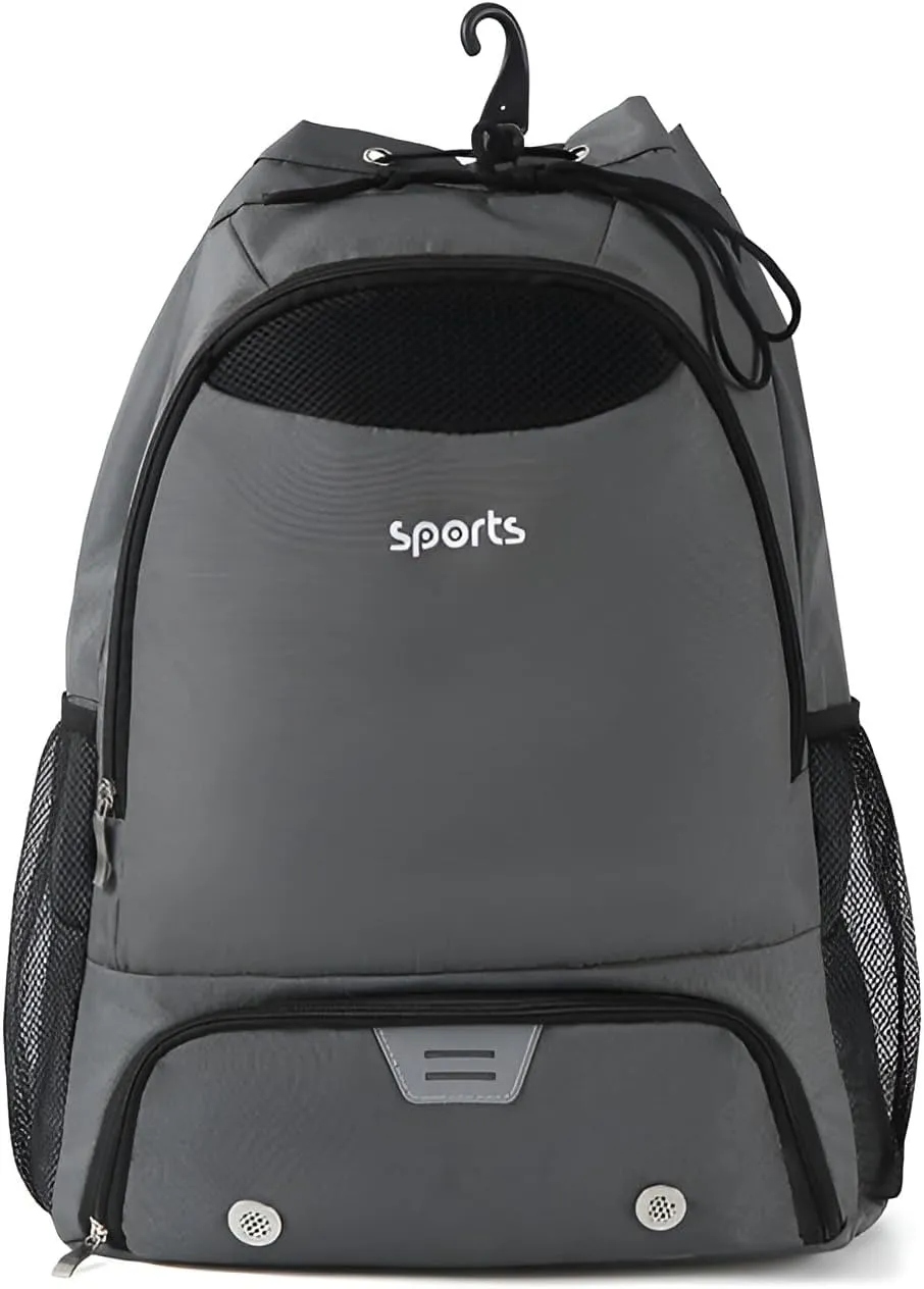 Ellniges]【Basketball Gym Backpack Water- Oxford Duffle Bag with Shoe Compartment & Hook Design - Sports Travel Backpack for Outdoor Training, Cycling, Storage (Multi-Pocket Dry/Wet Separation)