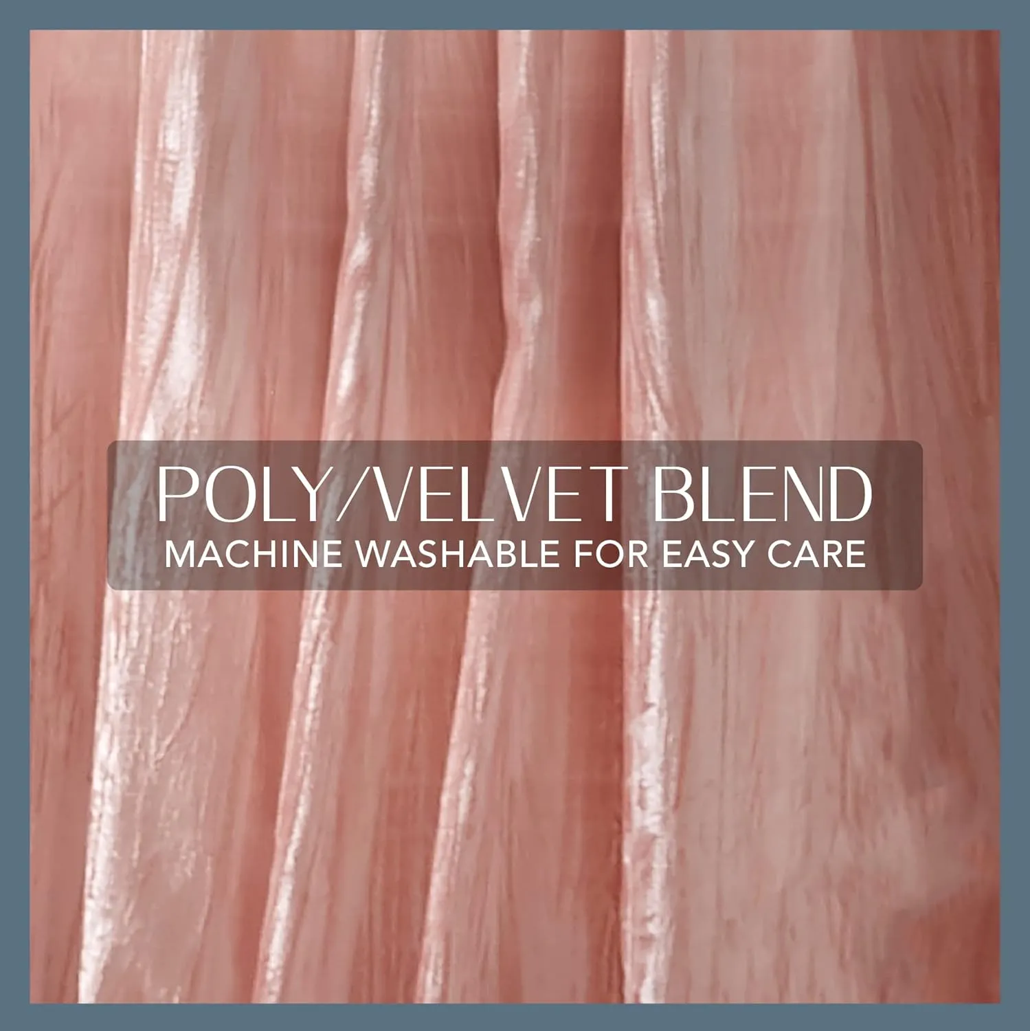 Elrene Home Fashions Korena Tie-Top Crushed Velvet Window Curtain Panel, Rustic-Chic Curtain Panel for Living Room or Bedroom, 52 Inches by 95 Inches, Blush, 1 Panel