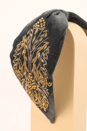 Embellished Velvet Headband