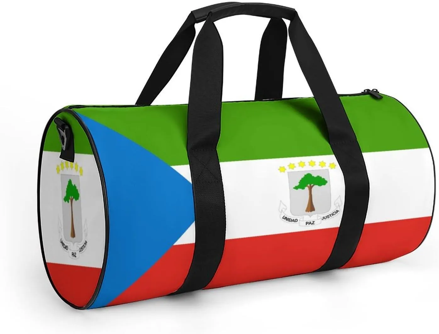 Equatorial Guinea Flag Gym Bag for Girls Boys Sports Duffel with Wet Pocket Travel Weekender