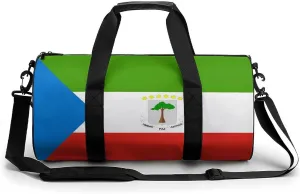 Equatorial Guinea Flag Gym Bag for Girls Boys Sports Duffel with Wet Pocket Travel Weekender
