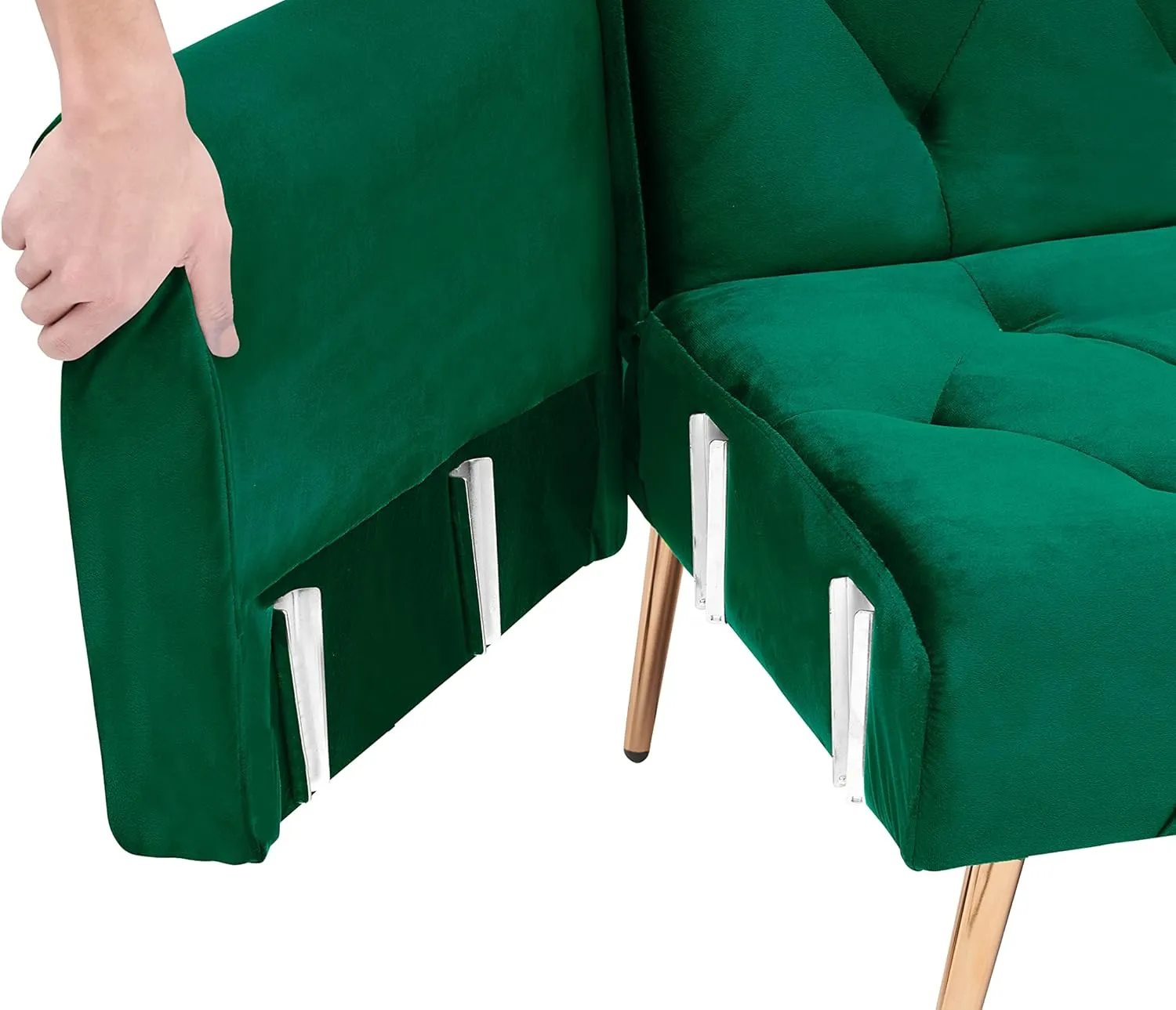 ERYE Tufted Futon Sofa Daybed 3 in 1 Modern Convertible Futon Sofabed,Soft Velvet Upholstered Loveseat Sofa Couch Living Room Nap Sleeper Couch Bed for Home Office Apartment