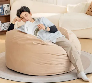 espidoo 4Foot Luxurious Velvet Bean Bag: Ultra Soft Memory Foam Chair - Plush Lazy Sofa for Adults & Family - Dorm Room Gaming & Movie Night Relaxation