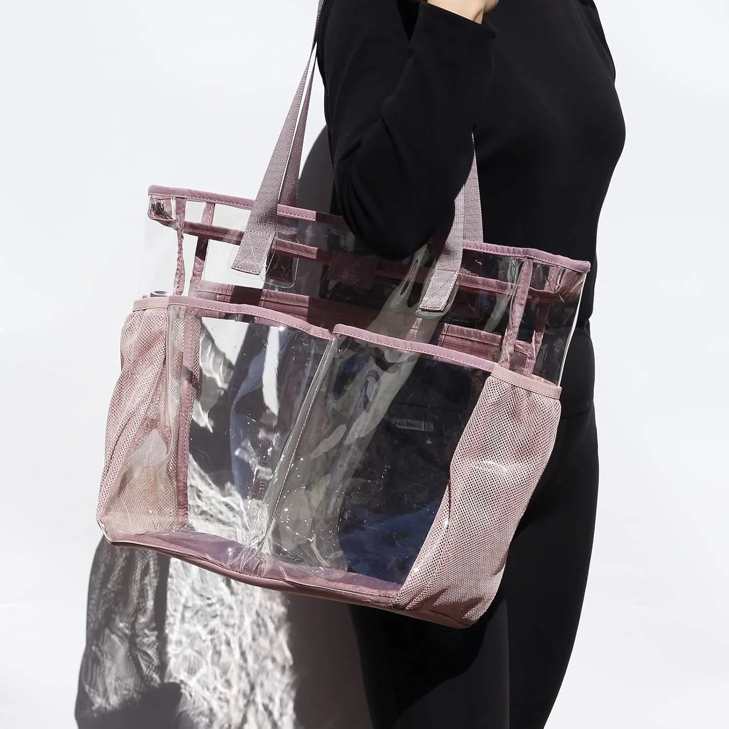 ESVAN Clear Tote bags Stadium Approved Security Travel Gym See Through Bags for Work Sports Concerts Travel Beach