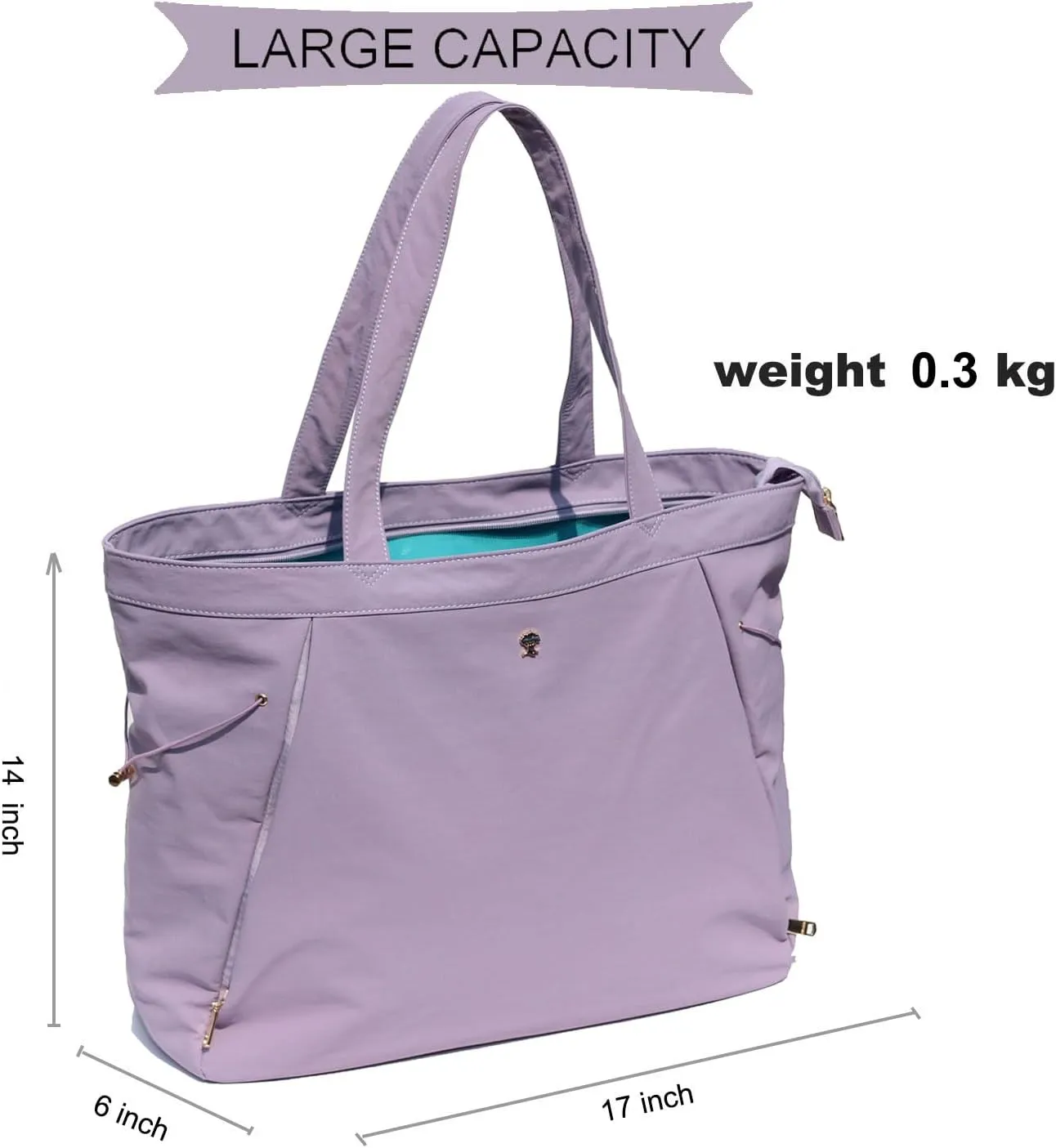 ESVAN Yoga Tote Bag for Women Shoulder Bags Drawstring for Office Workout Travel Carryall Pilates Gym and Beach