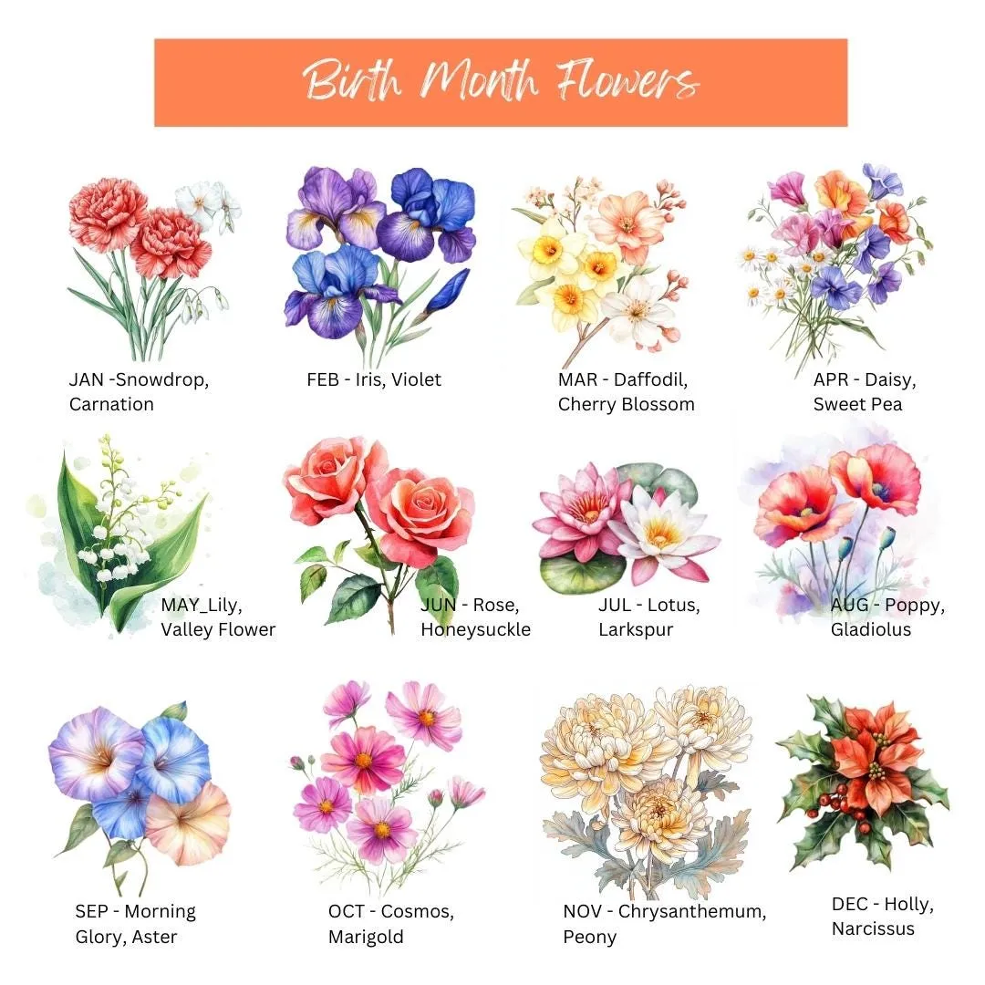 Everyday Blooms - Personalized Birth Flower Tote Bag