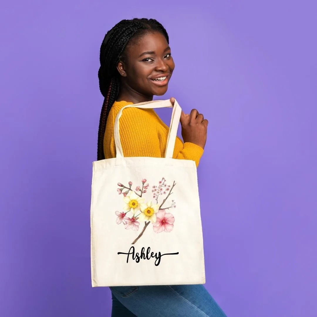 Everyday Blooms - Personalized Birth Flower Tote Bag