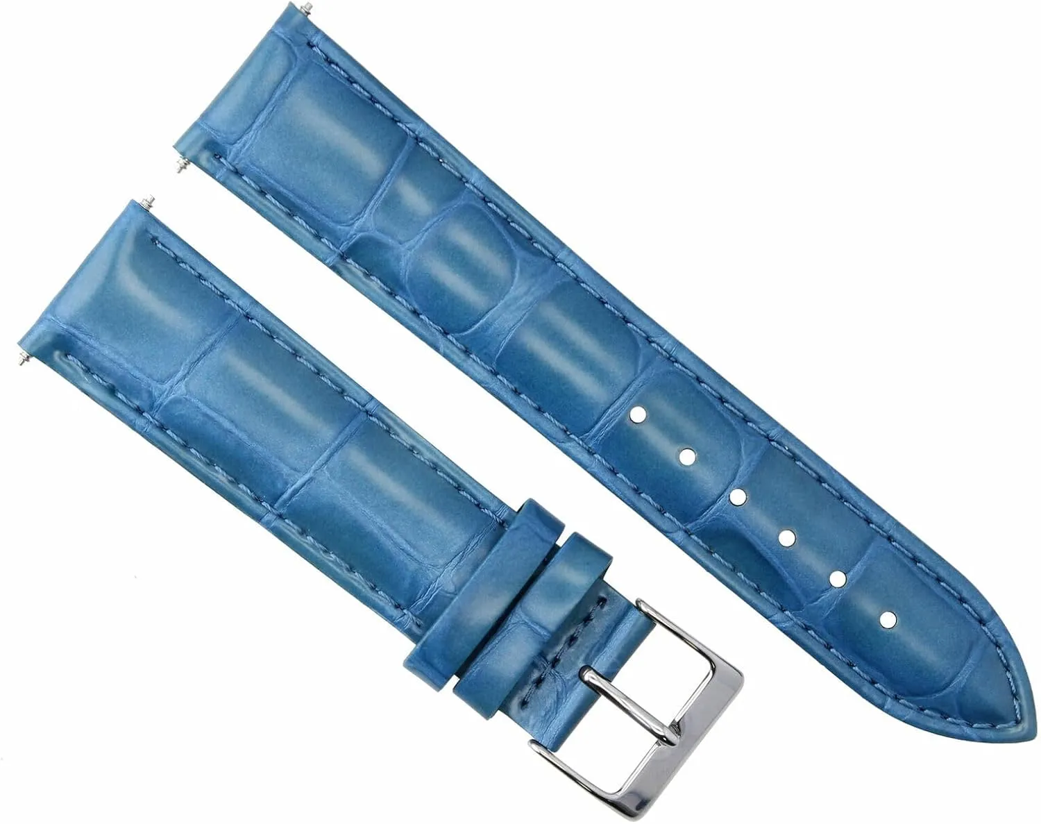 Ewatchparts 19mm Leather Watch Band Strap Compatible With Men's Audemars Piguet Watch Light Blue