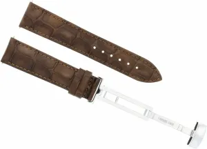 Ewatchparts 19mm Leather Watch Band Strap Deployment Clasp Compatible With Girard Perregaux Light Brown 1A