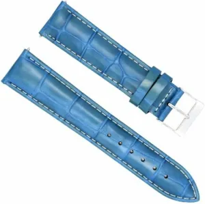 Ewatchparts 20MM GENUINE ITALY LEATHER WATCH BAND STRAP COMPATIBLE WITH BULOVA ACCUTRON WATCH LIGHT BLUE
