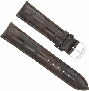 Ewatchparts 20mm Leather Watch Band Strap Compatible With Bulova Accutron Watch Bracelet Dark Brown