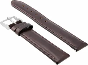 Ewatchparts 20mm Smooth Leather Watch Band Strap Compatible With Omega Seamaster Planet Ocean Dark Brown
