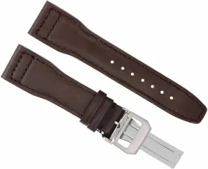 Ewatchparts 21mm Leather Watch Band Strap Deployment Clasp Compatible With IWC Pilot Top Gun Brown Shiny