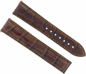 Ewatchparts 22mm Genuine Leather Band Watch Strap Compatible With 41.5mm Omega Speedmaster 57 Light Brown With Orange Stitching