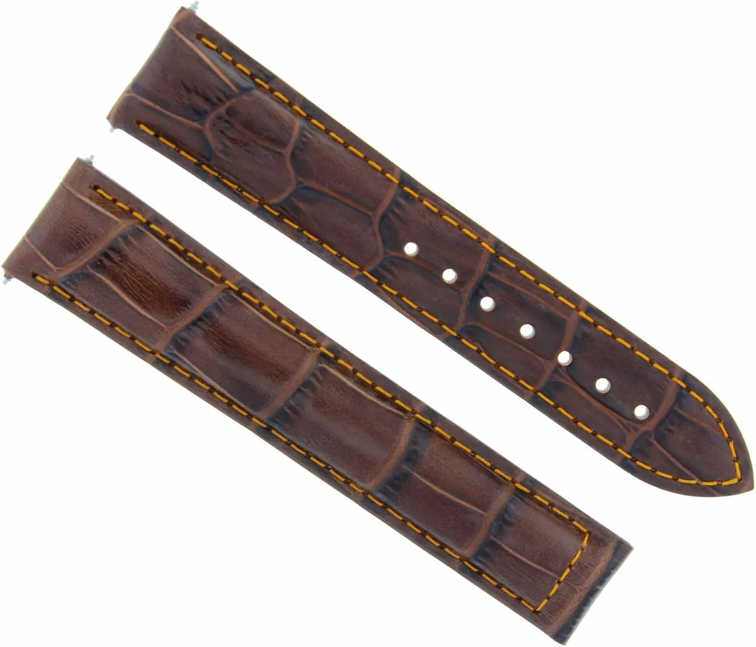 Ewatchparts 22mm Genuine Leather Band Watch Strap Compatible With 41.5mm Omega Speedmaster 57 Light Brown With Orange Stitching