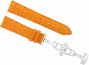 Ewatchparts 22MM LEATHER WATCH BAND STRAP CLASP COMPATIBLE WITH OMEGA SEAMASTER PLANET OCEAN ORANGE
