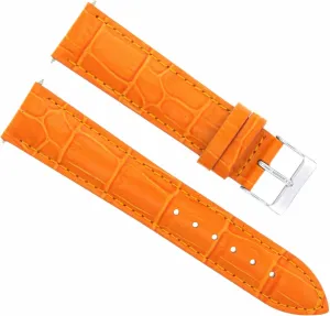 Ewatchparts 22mm Leather Watch Band Strap Compatible With Chopard Watch Orange
