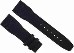 Ewatchparts 22mm Leather Watch Band Strap Deployment Clasp Compatible With IWC Pilot Portugese Black