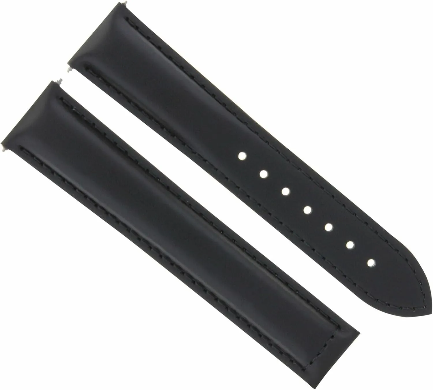 Ewatchparts 22mm Leather Watch Band Strap Deployment Clasp Compatible With Oris Artix Sport Black
