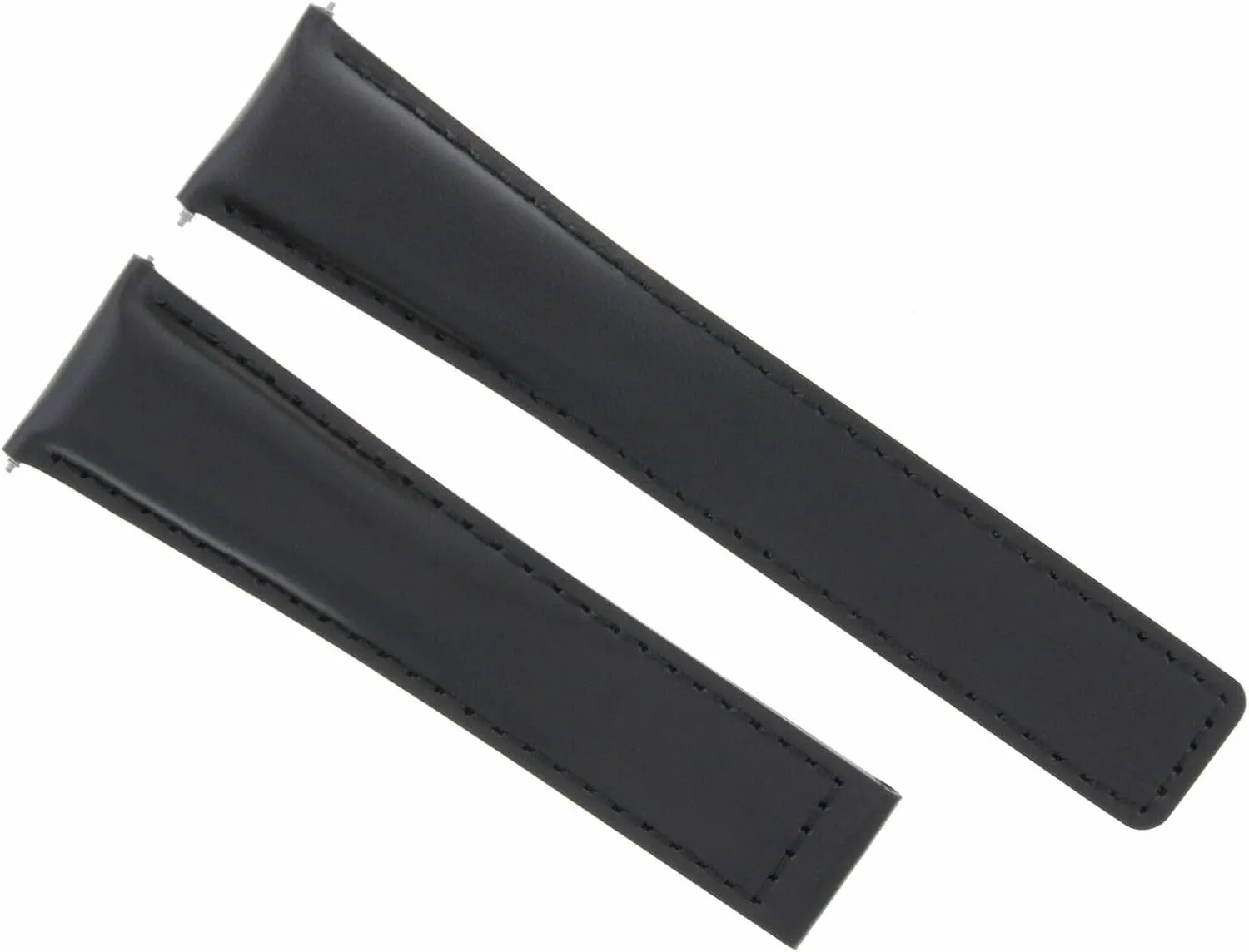 Ewatchparts 22MM LEATHER WATCH BAND STRAP SMOOTH COMPATIBLE WITH TAG HEUER MONACO CV2A10 FC5014 BLACK