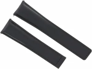 Ewatchparts 22MM LEATHER WATCH BAND STRAP SMOOTH COMPATIBLE WITH TAG HEUER MONACO CV2A10 FC5014 BLACK