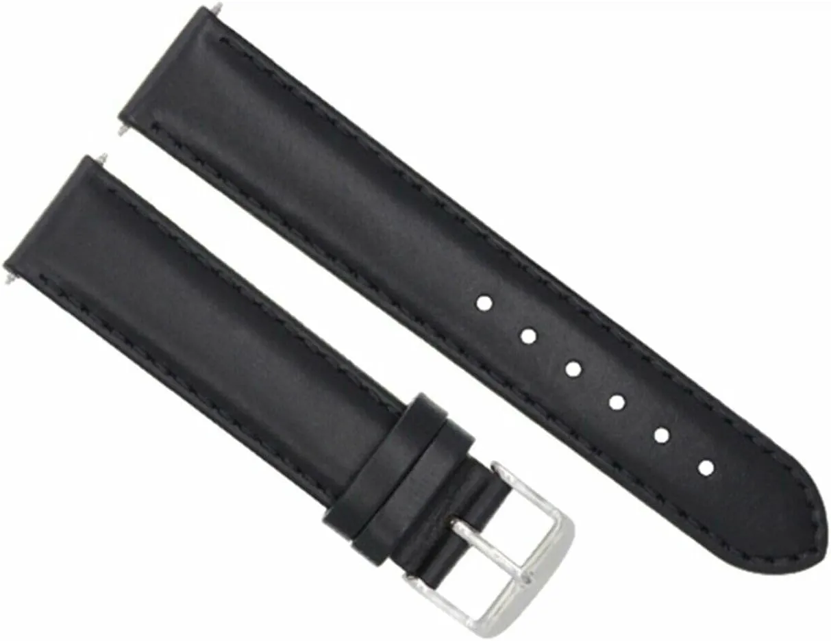 Ewatchparts 22mm Smooth Leather Band Strap Compatible With Movado Bold 3600261, 0606284 Watch Black