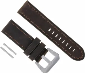 Ewatchparts 24MM COW LEATHER WATCH BAND STRAP COMPATIBLE WITH ANONIMO MILITARE SAILOR WATCH DARK BROWN