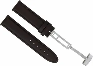 Ewatchparts 24mm Leather Watch Band Strap Compatible With Franck Muller Watch Deployment Clasp Light Brown